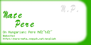 mate pere business card
